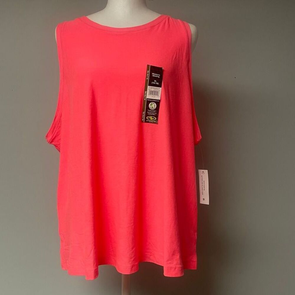 Athletic Works Buttercore XL Relaxed Fit Womens Coral Tank Top Sleeveless Casual